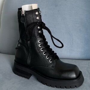 Black chunky boots Schott x Jonak